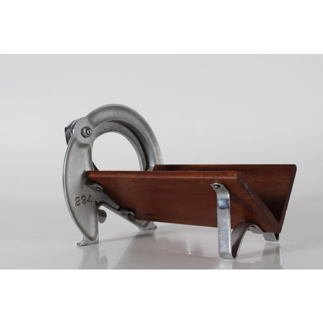 Long Danish Model 294 Bread Slicer in Chromium and Mahogany from Raadvad, 1950s For Sale - Image 4 of 12