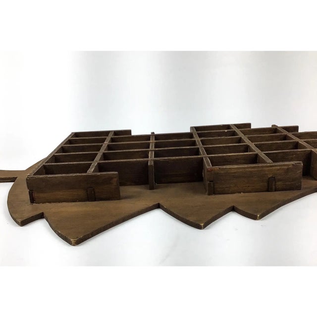 Hand Crafted Antique Wood Christmas Tree Wall Display for Miniatures For Sale - Image 4 of 11