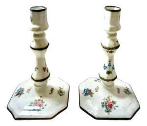 18th Century English Batter Sea Candlesticks- a Pair