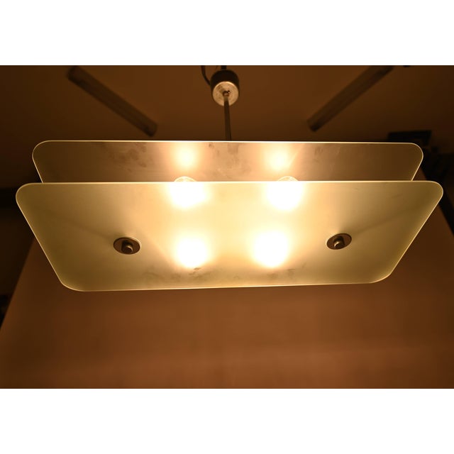 Bauhaus Chrome and Glass Ceiling Light, 1930s For Sale - Image 6 of 7