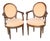 Pair of 18th C. French Louis XVI Carved Upholstered Armchairs For Sale