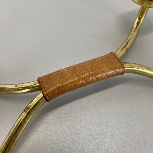 Modern Brutalist Brass and Leather Candleholder in the style of Auböck, 1950s For Sale - Image 10 of 18