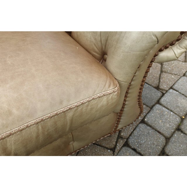 Animal Skin Hancock & Moore Oversized Tufted Leather Sofa For Sale - Image 7 of 12
