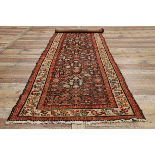 Textile Antique Persian Malayer Rug Runner, 03'05 X 13'05 For Sale - Image 7 of 10
