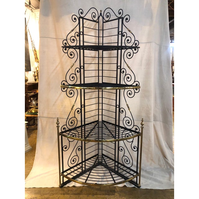 Vintage Iron Corner Bakers Rack Chairish