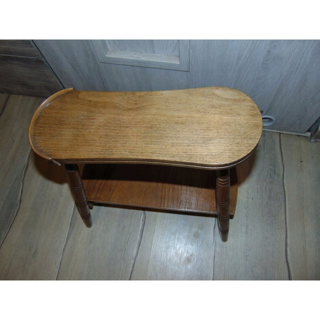 Stand, wooden shoe shine cabinet, vintage from the 1950s-60s, dimensions: height 29 cm, width 16 cm, depth 26.7 cm.