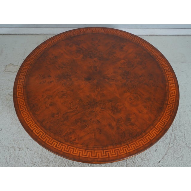 Traditional 1990s Maitland Smith Inlaid Round Walnut Dining Room Table For Sale - Image 3 of 13