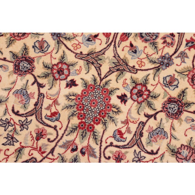 Shabby Chic Floral 1990's Pak-Persian Beige/Pink Wool Rug - 8'2'' X 11'0'' For Sale In New York - Image 6 of 9