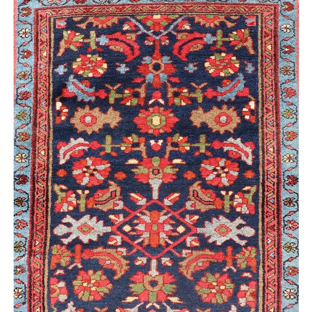 Antique Malayer Runner With Sub-Geometric All-Over Herati Design in Multicolors For Sale - Image 10 of 13