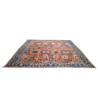 Antique Persian Heriz Hand Knotted Rug - 9′11″ × 10′10″ - Size Cat. 9x12 10x10 For Sale