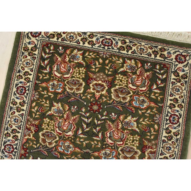 Sarouk Runner 2’4” X 11’6” Green Wool Traditional Hand-Knotted Oriental Rug For Sale In Philadelphia - Image 6 of 14