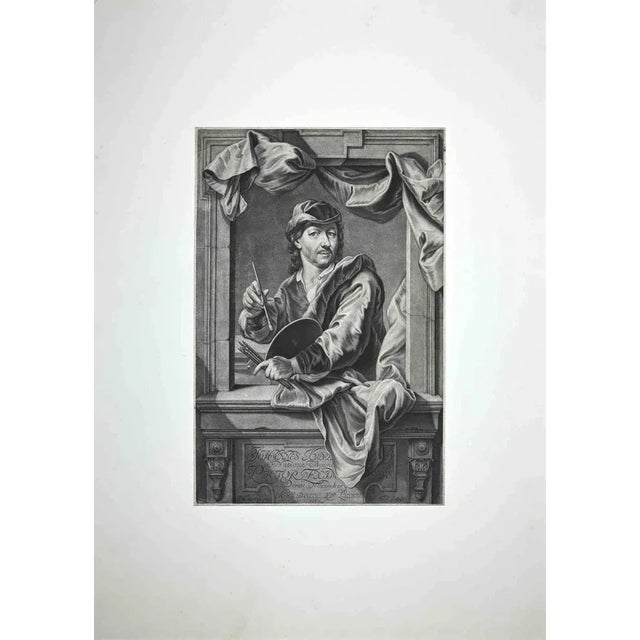 John Faber II, Portrait of Sculptor John Michael Rysbrack, Mezzotint, 1734 For Sale - Image 3 of 3