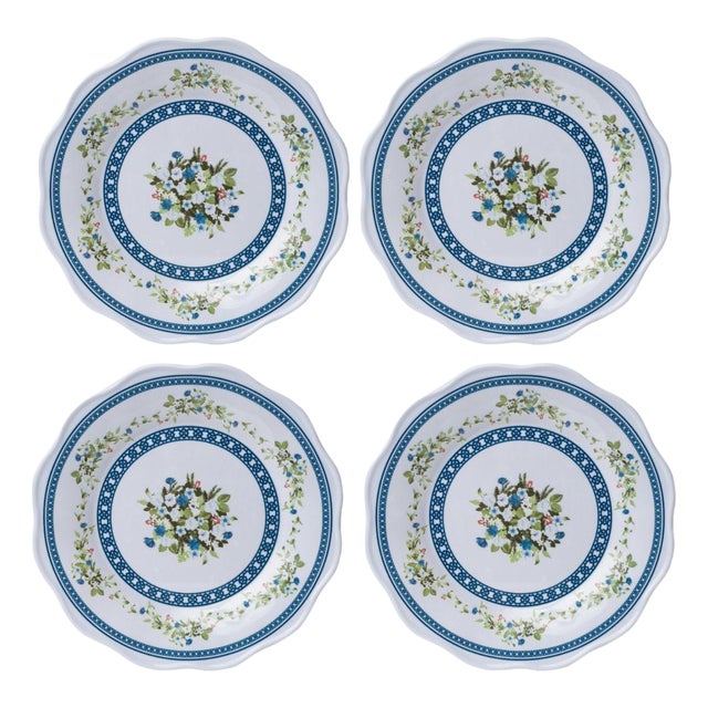 Trellis and Topiary Melamine Dinner Plates, Set of 4 For Sale