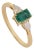 VRJewels 14k Gold Three-Stone Natural Emerald Pear Diamond Ring Size 5.5 For Sale