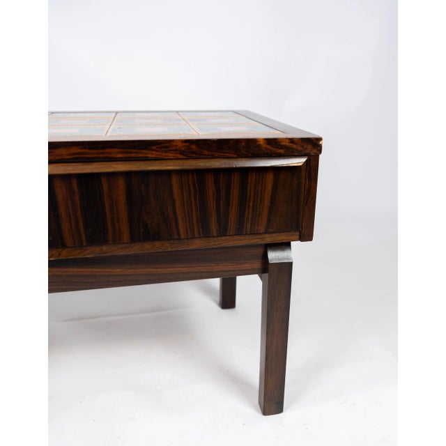 Danish Low Chest in Rosewood with Tiles, 1960s For Sale - Image 4 of 16