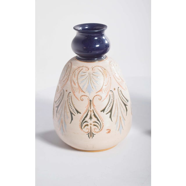 Pottery Cream-Colored Bulging Vases, 1910, Set of 2 For Sale - Image 4 of 10