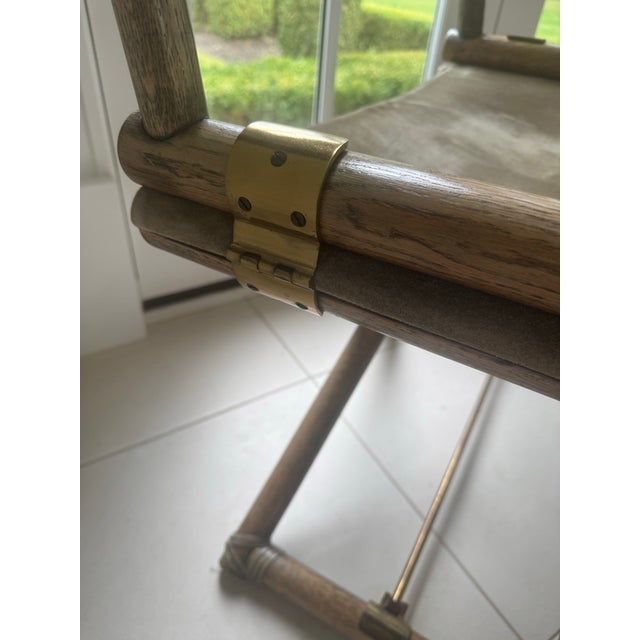 Wood 1950s Set of 4 McGuire Director’s Chairs For Sale - Image 7 of 12