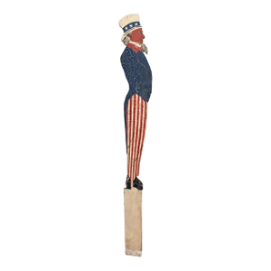 First Half 20th Century Large Patriotic Wood Uncle Sam Figure