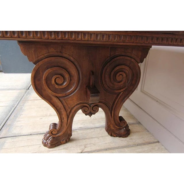 Wood Italian Neo-Renaissance Desk in Walnut, 19th Century For Sale - Image 7 of 18