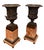 French Pair of 19th Century French Bronze Urns on Marble Pedestals. For Sale - Image 3 of 10