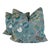 Embroidered Floral in Blue 22" Pillows-A Pair For Sale