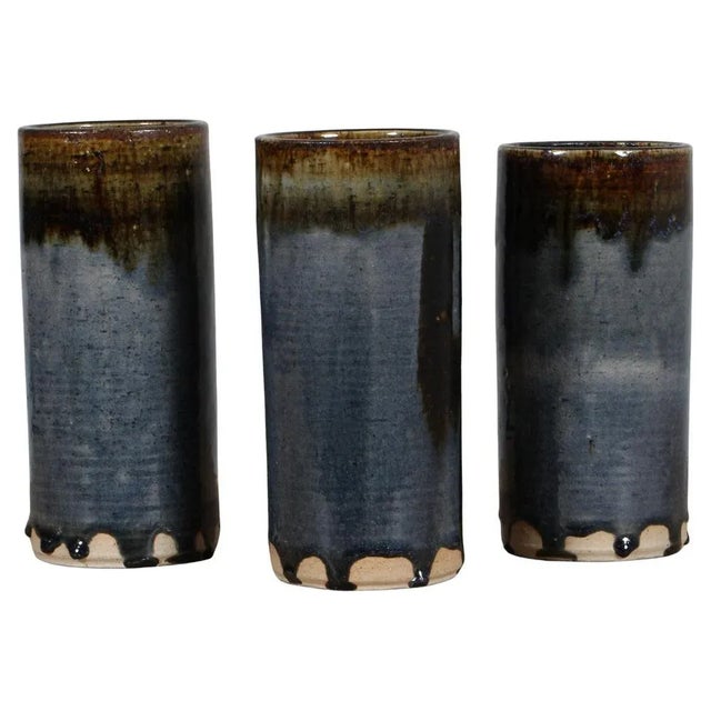 Ceramic Vintage Vases in Parly Glazed Stoneware by Gunver Bilde Sørensen, 1960s, Set of 3 For Sale - Image 7 of 7