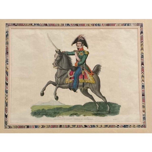 Professionally framed to museum standards. These prints depict "Bernadotte Crown Prince of Sweden" and "The Prince of...