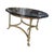 Glass Vintage Brass & Beveled Glass Oval Coffee Table With Hoof Feet For Sale - Image 7 of 12