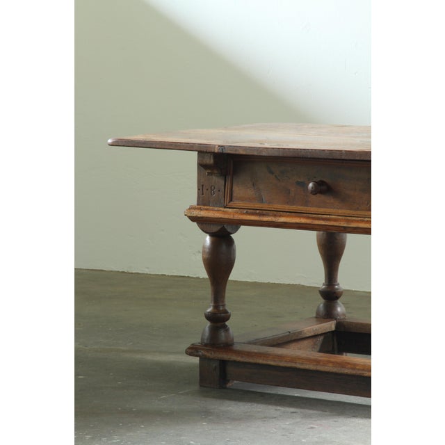 Antique Baroque Nordic Provincial Oak Table, 1800s For Sale - Image 14 of 18