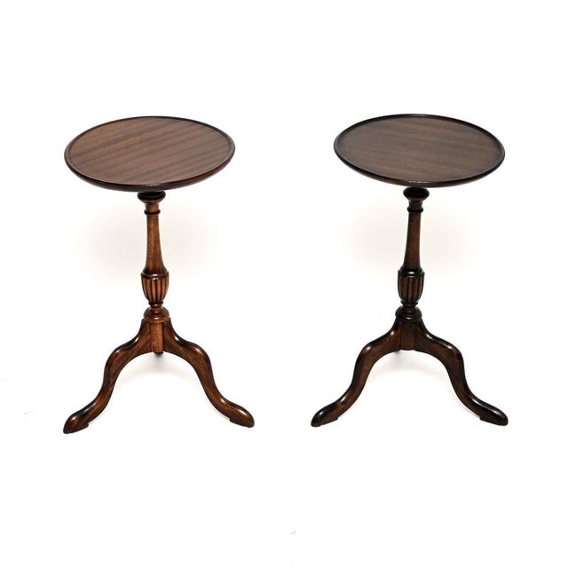 A smart and extremely well made pair of antique wine tables. They were made in England, they date from around the...