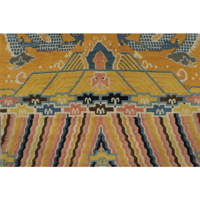 1920s Antique Chinese Dragon Pictorial Gold Runner With Imperial Symbols - Rug & Kilim For Sale - Image 5 of 9