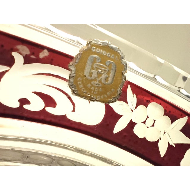 Red Transparent and Red Crystal Vide-Pouch, Czech Republic, 1960s For Sale - Image 8 of 10