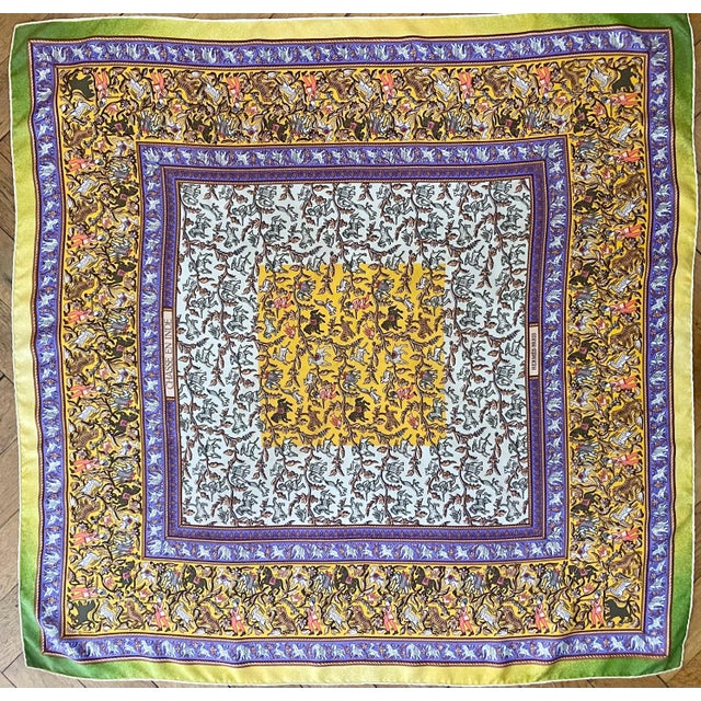 Textile HERMES CHASSE en INDE Silk scarf Duchene Michel 2008 For Sale - Image 7 of 13