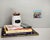 Wood Base Defensive Formation by Josh George | Mixed Media Water Tower Cityscape For Sale - Image 7 of 8