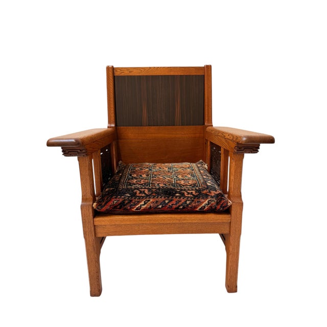 Brown Arts & Crafts Art Nouveau Armchair from Carel Adolph Lion Cachet, 1900s For Sale - Image 8 of 12