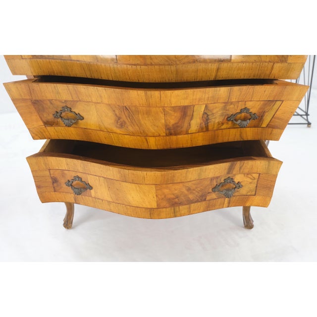 Pair of Italian Olive Burl Wood Patched Veneer Bombay Small Dresser Stands Table For Sale - Image 12 of 15