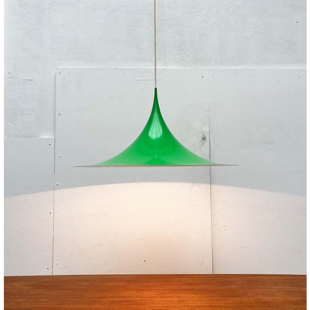 Mid-Century Modern Danish Space Age Green Model Semi Tulip Pendant Lamp by Claus Bondrup & Torsten Thorup for Fog & Mørup, 1960s, Set of 2 For Sale - Image 6 of 18