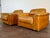 Vintage 1970's Italian Cognac Leather Lounge Chairs For Sale - Image 4 of 16