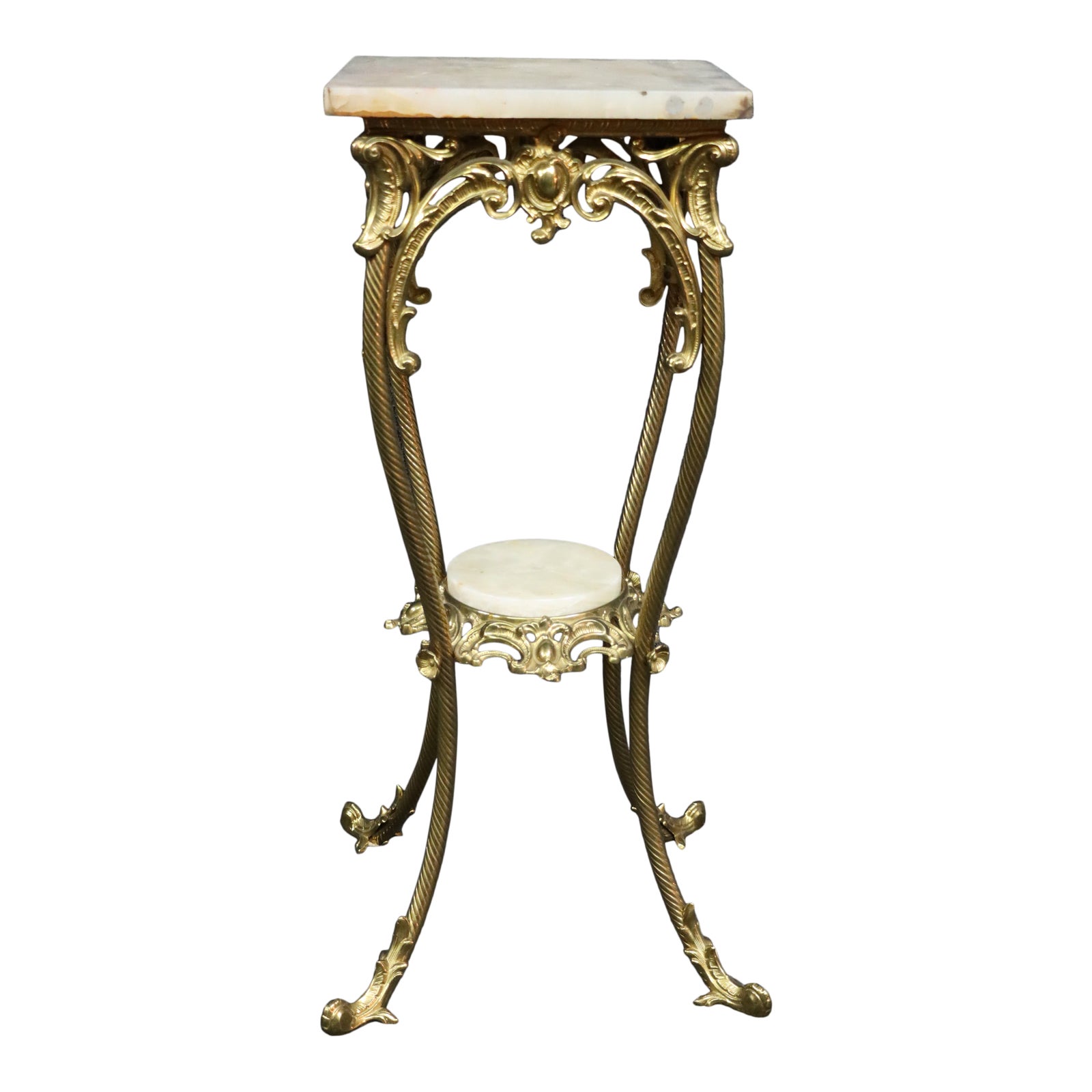 Brass and Onyx Stand Chairish