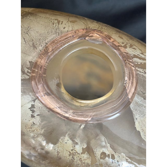 Glass 1980s Charlie Meaker Art Glass Large Gold/Copper Luster ‘Torpedo’ Oblong Vase For Sale - Image 7 of 12