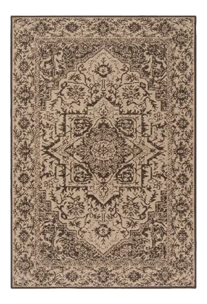 Shelter Island Indoor Outdoor Rug Cream & Brown 5'3"x7'6"