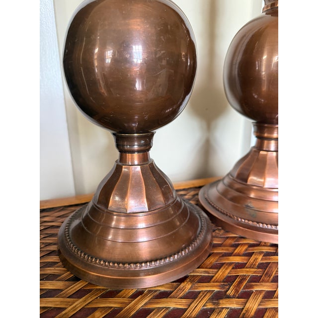 Mid 20th Century Large Mid 20th Century Copper Finals- a Pair For Sale - Image 5 of 7