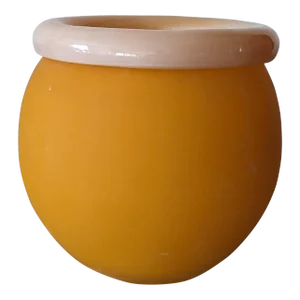 80s Larry Laslo Style Vase in Tangerine and Champagne Pink