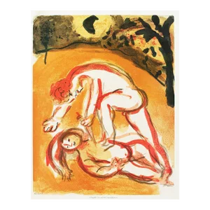 1987 After Marc Chagall "Cain and Abel", Second Edition Full-Color Print