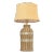 Pottery Barn Wicker and Metal Table Lamp For Sale