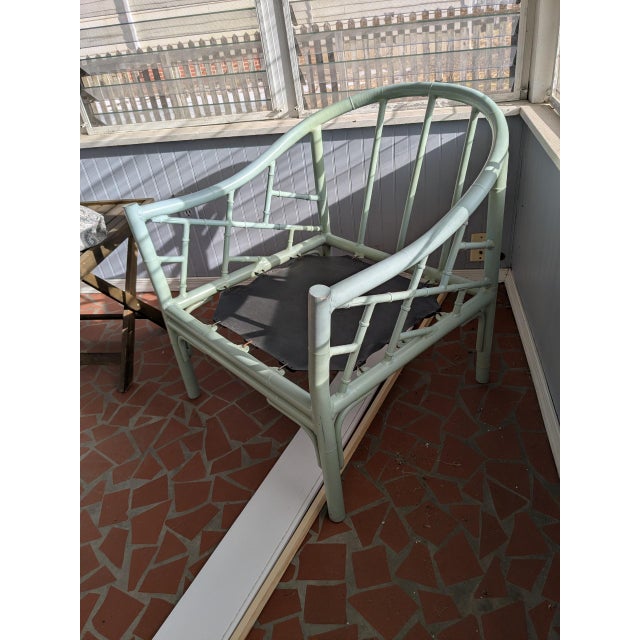 Metal Vintage Mid-Century Faux Bamboo Meadowcraft Patio Furniture Set, 3 Pieces For Sale - Image 7 of 18