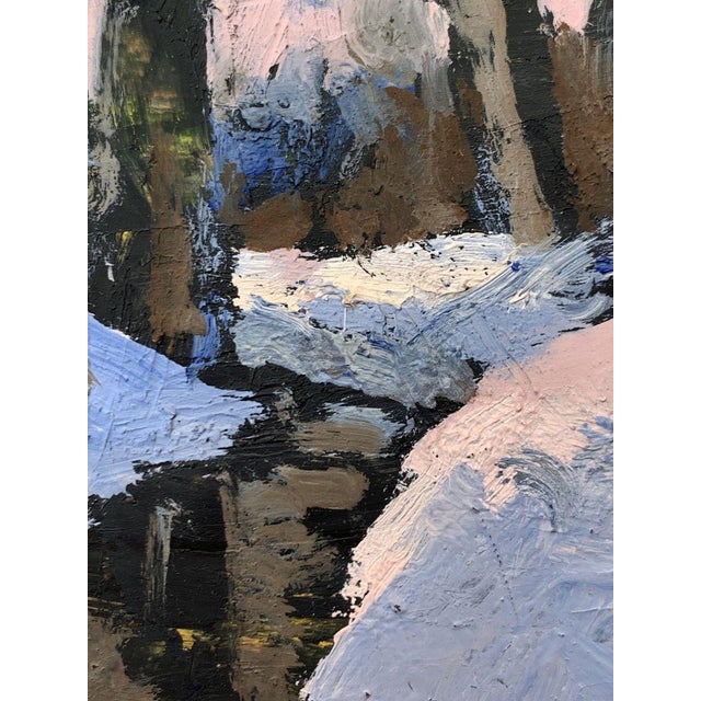 Oil Painting There Is a Stream in the Winter Forest Leonid Maistrenko For Sale - Image 10 of 10