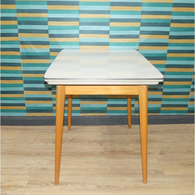 Extendable Wooden Kitchen Table with Resopal Top, 1950s For Sale - Image 4 of 13