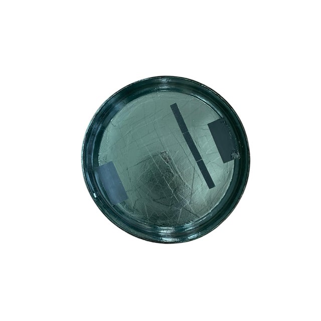 1980s Vintage Habitat International Hand-Painted Metal Tole Tray 20”. Americua Melon For Sale - Image 5 of 5