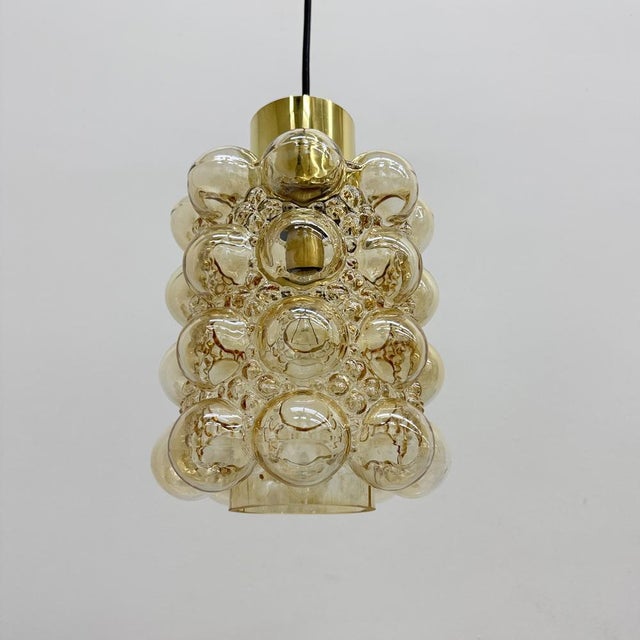 Bubble Glass Pendant by Helena Tynell for Limburg, Germany, 1970s, in Good conditions. Designed 1970 to 1979 Up to 250V...